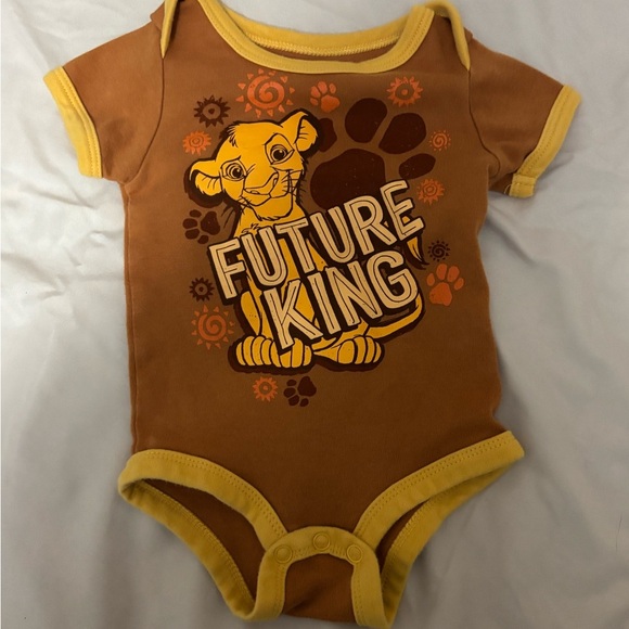 Disney Lion King Brown and Yellow Baby Onesie Simba - Picture 1 of 3